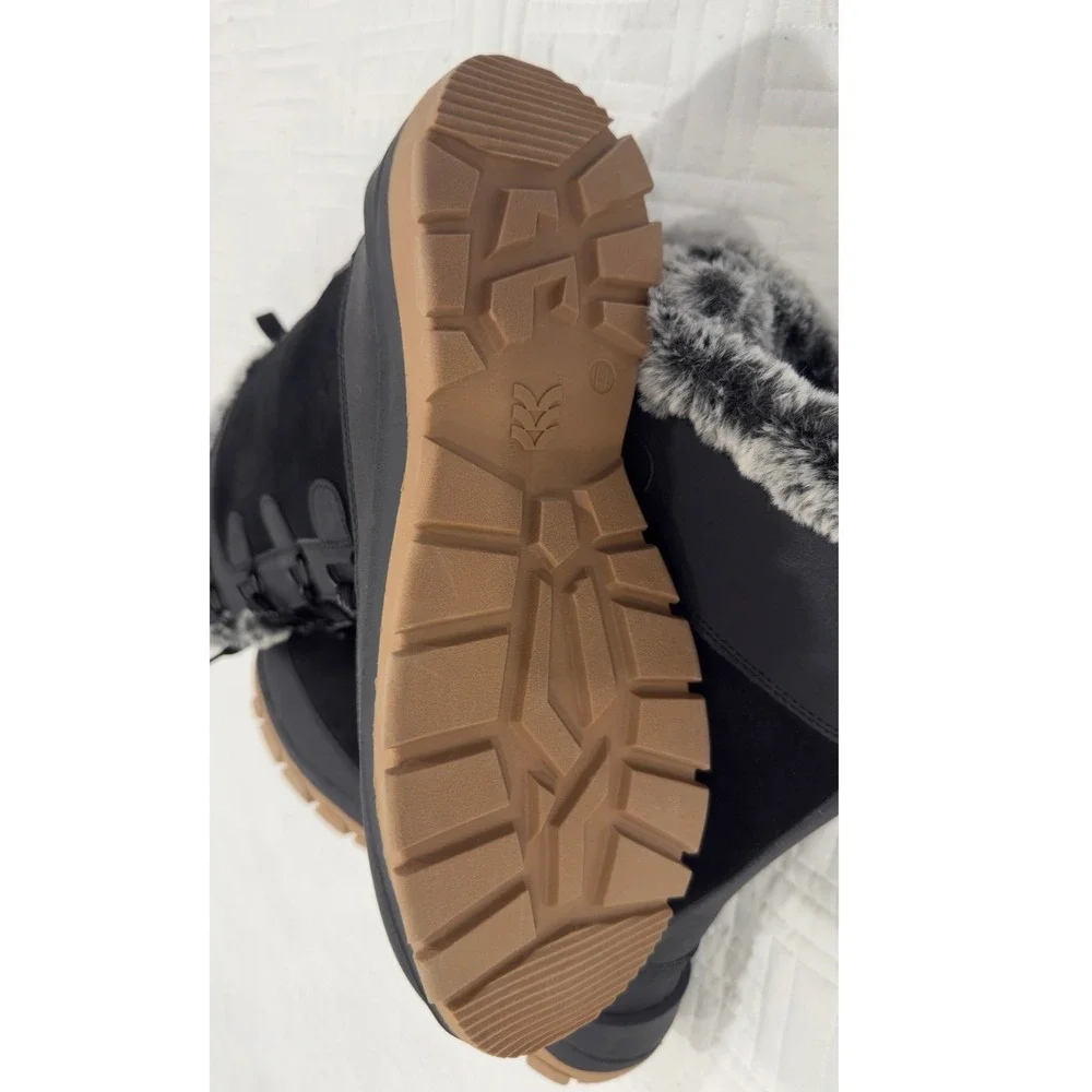 All in‎ Motion Kona Men Black Faux Fur Lined Winter Snow Boots Size 11